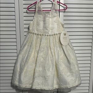 Elegant White Floral Kids Dress